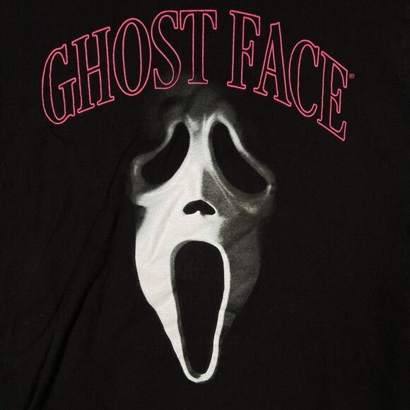 Men's Ghost Face SCREAM Horror Movie The Icon of Halloween Black Graphic Shirt S - Picture 3 of 4